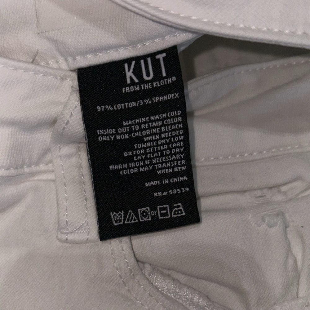 Kut from the Kloth White Straight Leg crop Jeans - Picture 7 of 8